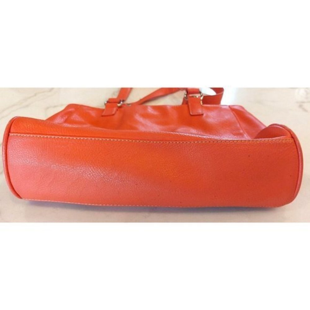 Women's Nine West Faux Tangerine Leather Double Handle Tote Shoulder Bag - Picture 5 of 7